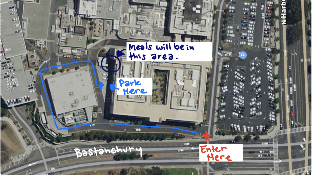 Map to Meals at St. Jude Hospital