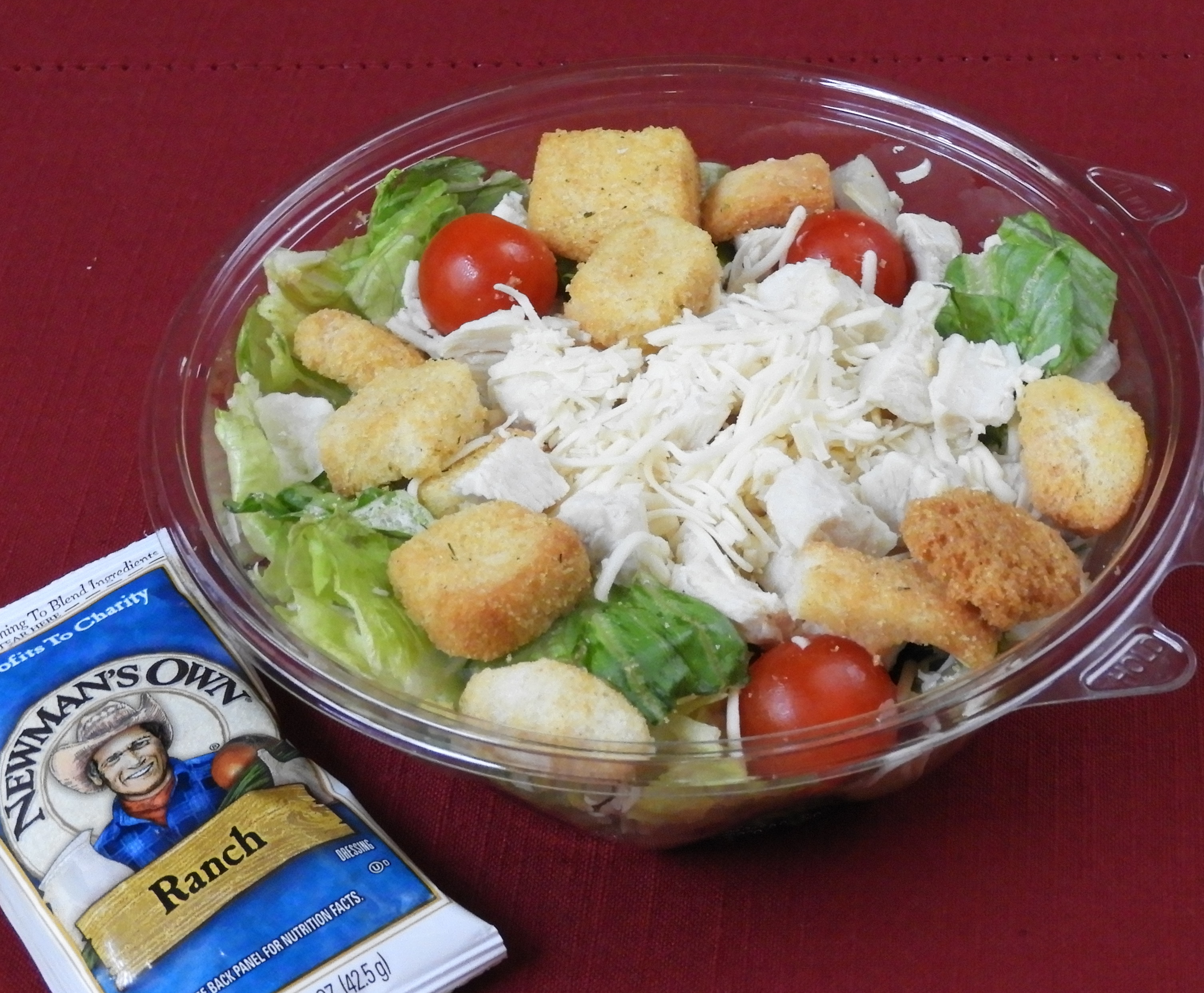 Salad with dressing.